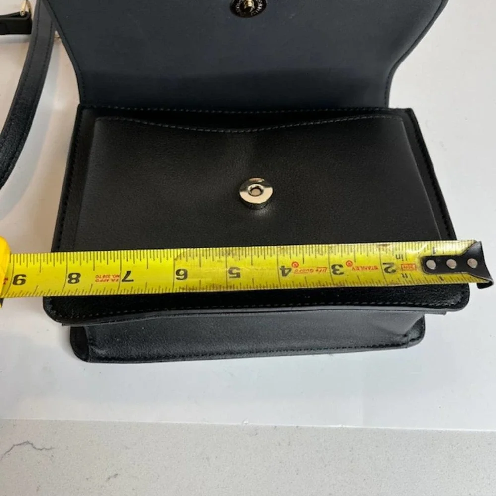 New Nine West Black Convertible Chain Crossbody Flap